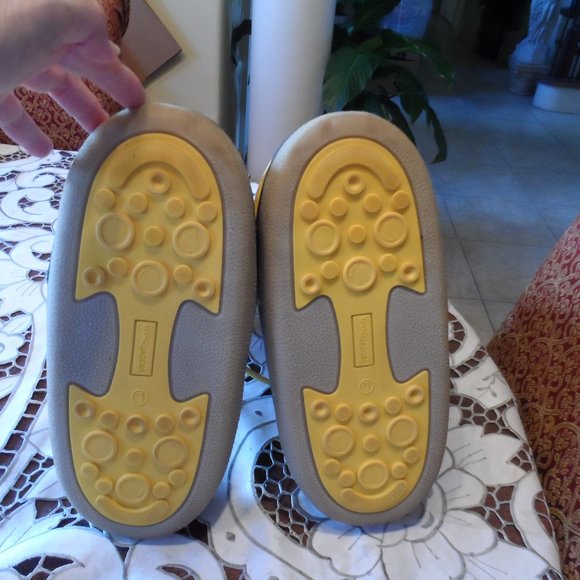 Marc Jacobs Yellow-Gray Logo Moon Boots Size L- 9.5M - Picture 14 of 16